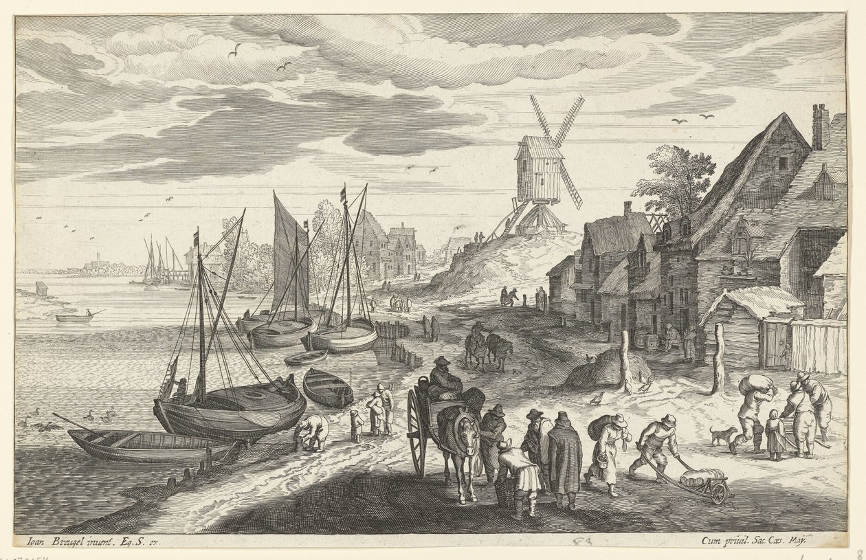 Landschaft an der Küste mit Windmühle von Egidius  Sadeler (II)