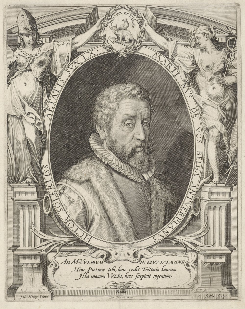 Porträt von Maerten de Vos im Alter von 60 Jahren von Egidius  Sadeler (II)