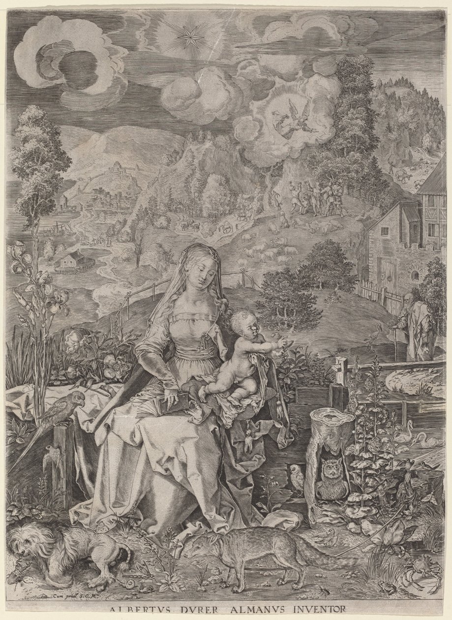 Jungfrau und Kind in einer Landschaft von Aegidius Sadeler II after Albrecht Dürer