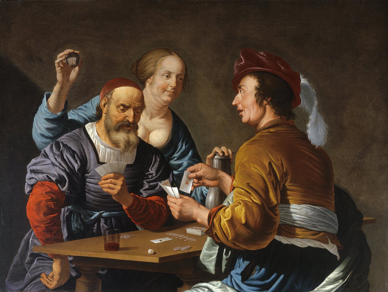 Kartenspieler in einem Innenraum, 1656 von Aelbert Jansz. van der Schoor