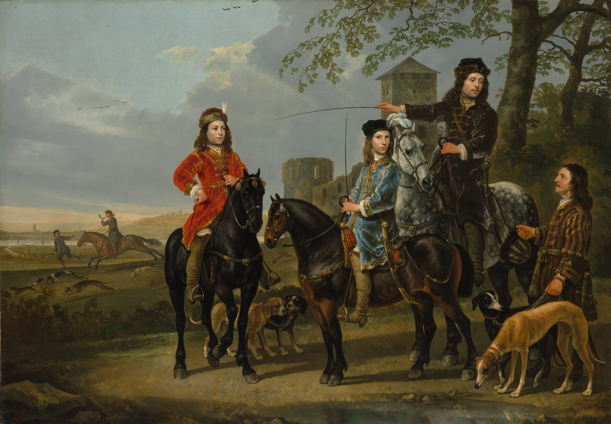 Reiterporträt von Cornelis 1639-1680 und Michiel Pompe van Meerdervoort, ca. 1652-53 von Aelbert Cuyp