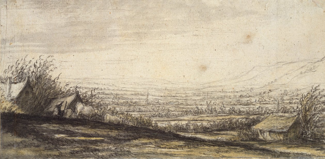 Weite Landschaft mit Hütte und Vieh, spätes 17. Jahrhundert von Aelbert Cuyp