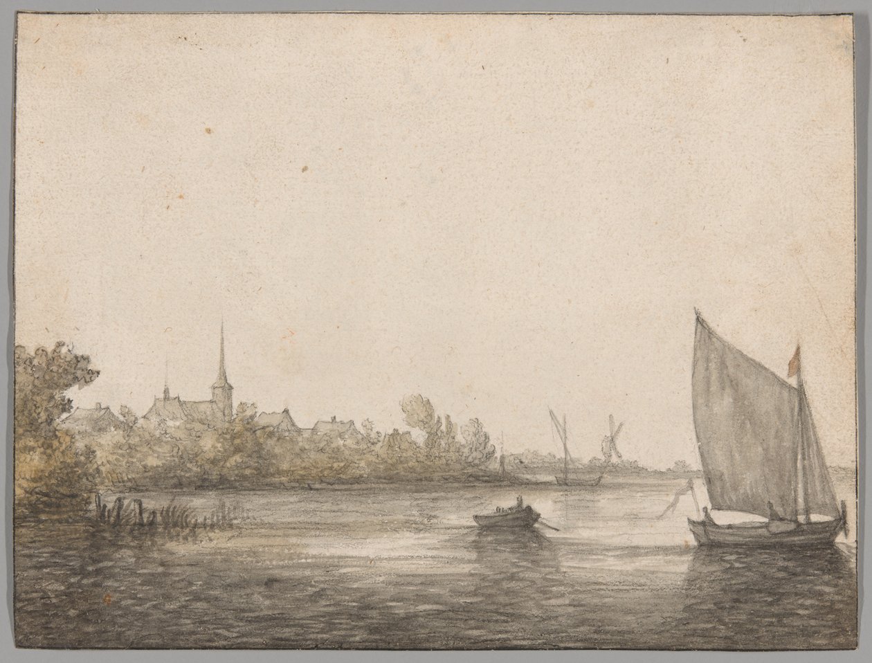 Blick auf IJsselmonde über den Neuen Maas von Aelbert Cuyp