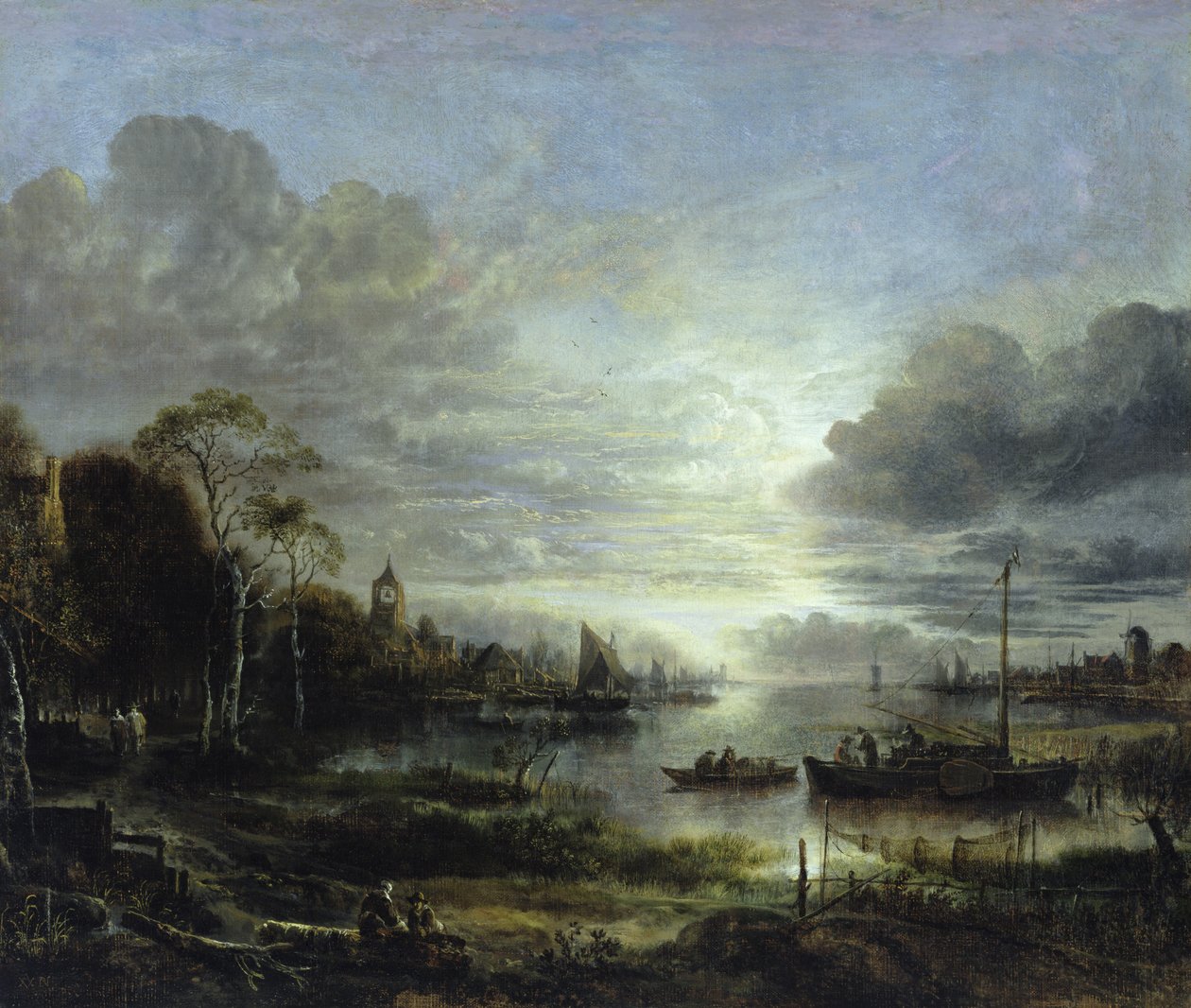 Landschaft im Mondlicht von Aert van der Neer