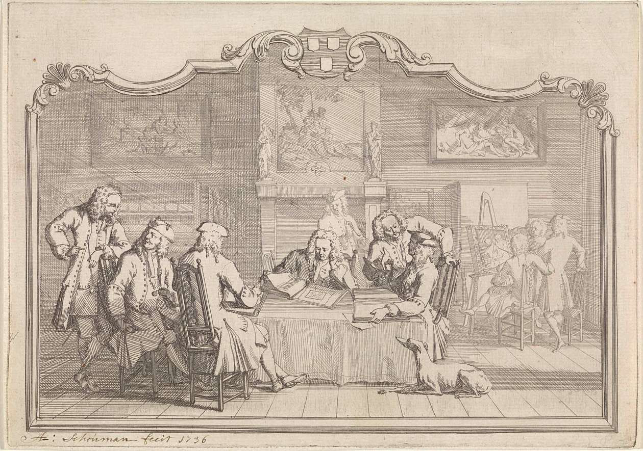 Gilde des Heiligen Lukas in Dordrecht, 1736 von Aert Schouman