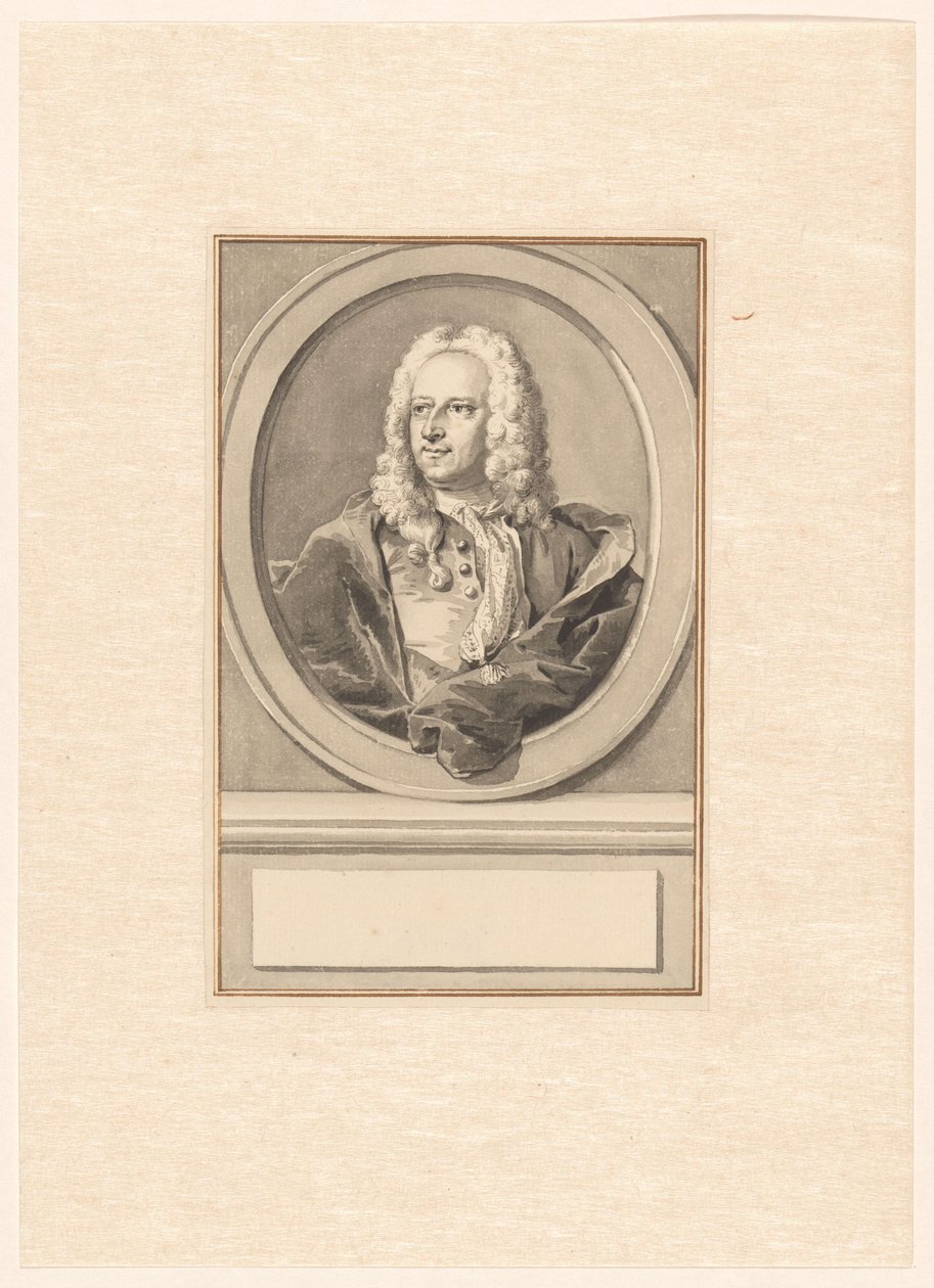 Porträt von Abraham van Hoey, im Oval, nach links von Aert Schouman