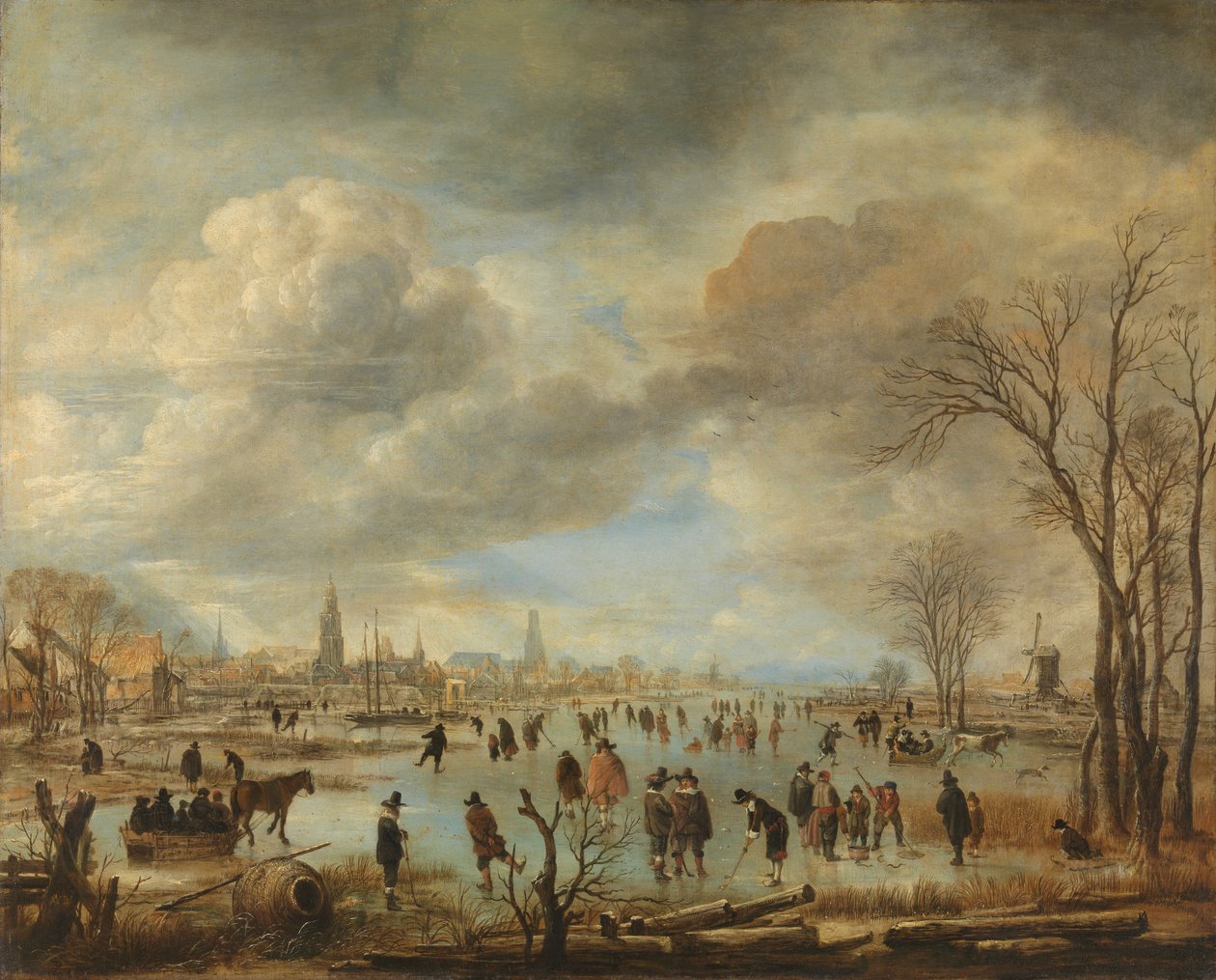 Winterlandschaft in der Nähe einer Stadt von Aert van der Neer