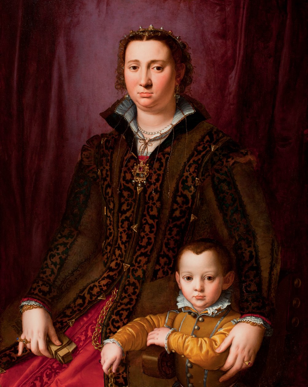 Porträt von Giovanna Chevara und Giovanni Montalvo, um 1560-65 von Agnolo (circle of) Bronzino