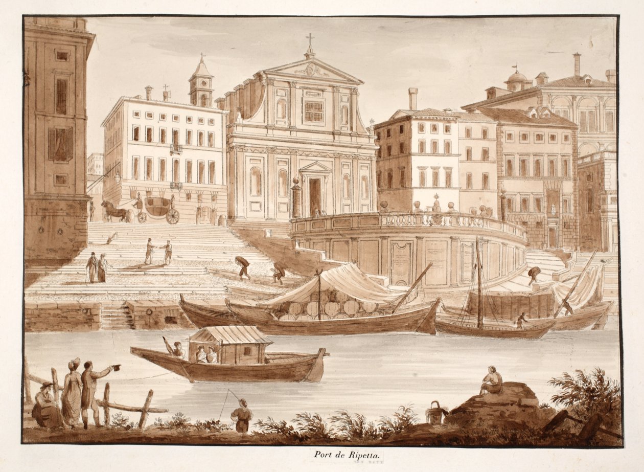 Porto di Ripetta, 1833 von Agostino Tofanelli