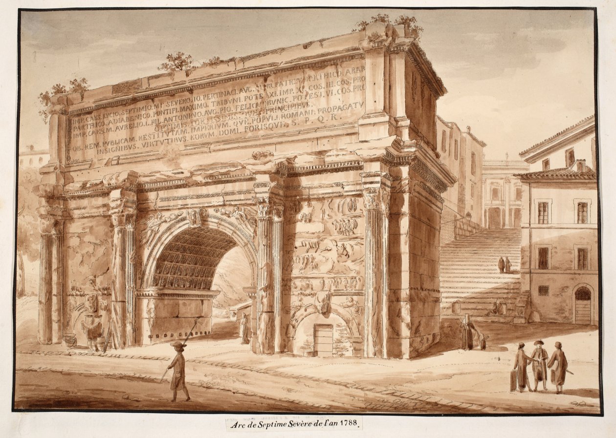 Der Bogen des Septimius Severus im Jahr 1788, 1833 von Agostino Tofanelli