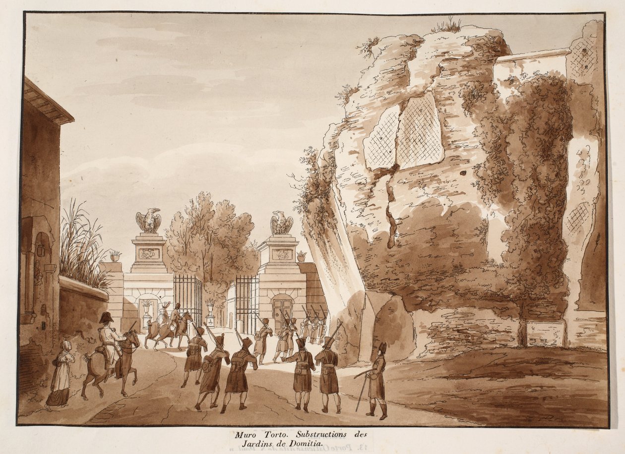 Der Muro Torto und die Fundamente der Gärten von Domitian, 1833 von Agostino Tofanelli