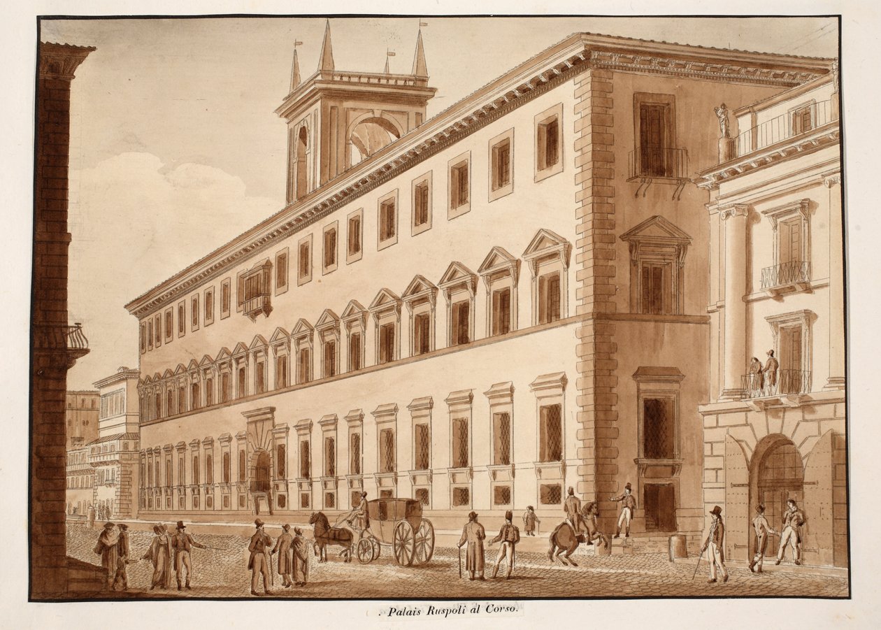 Der Palazzo Ruspoli al Corso, 1833 von Agostino Tofanelli