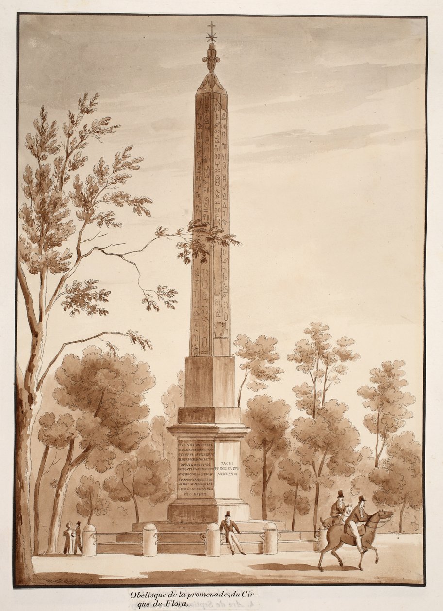 Der Passeggiata Obelisk, aus dem Circus von Flora, 1833 von Agostino Tofanelli