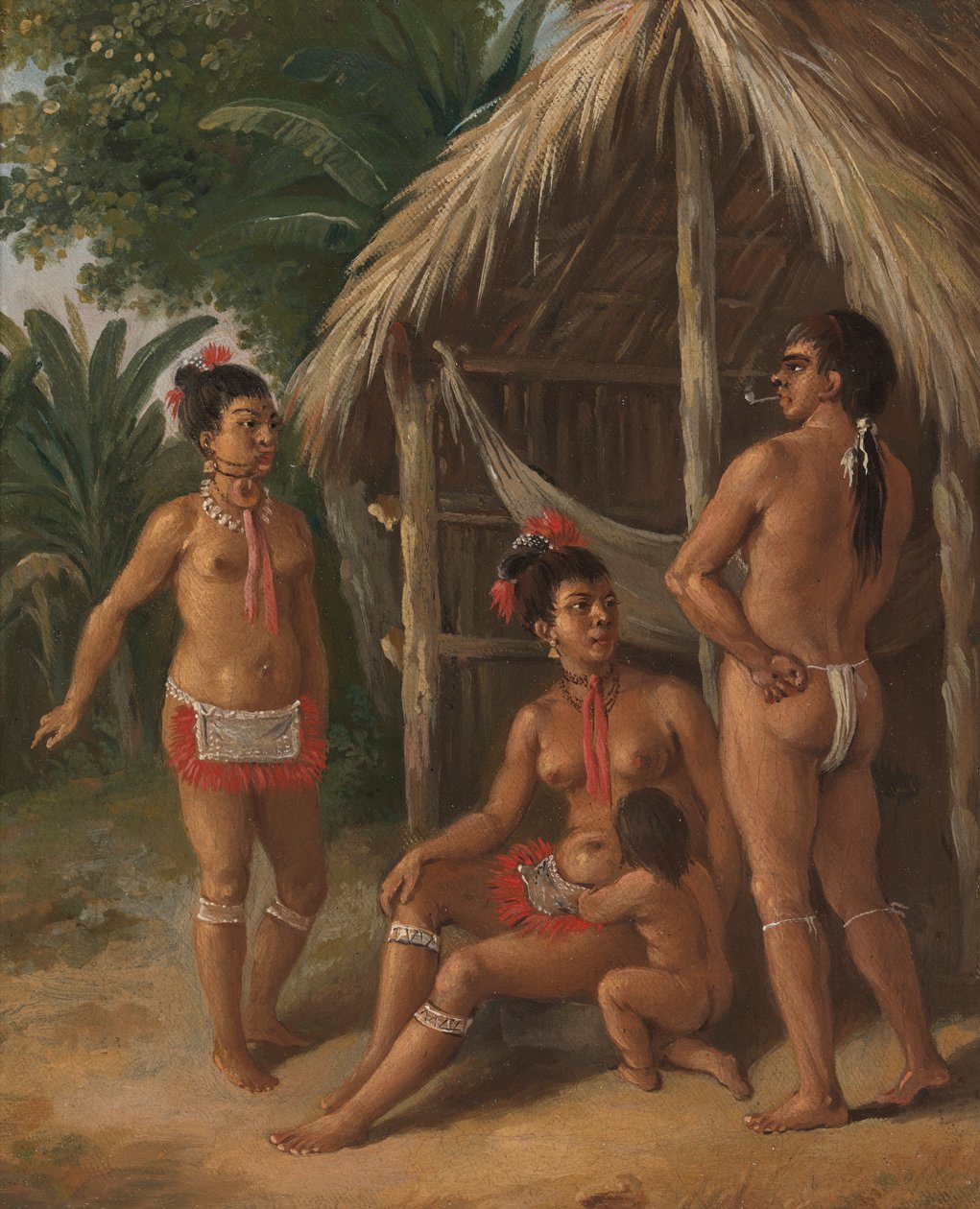 Eine Karibische Familie von den Leeward-Inseln vor einer Hütte von Agostino Brunias