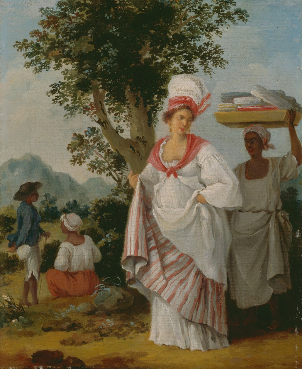 Eine westindische Kreolin mit ihrem schwarzen Diener, ca. 1780 von Agostino Brunias