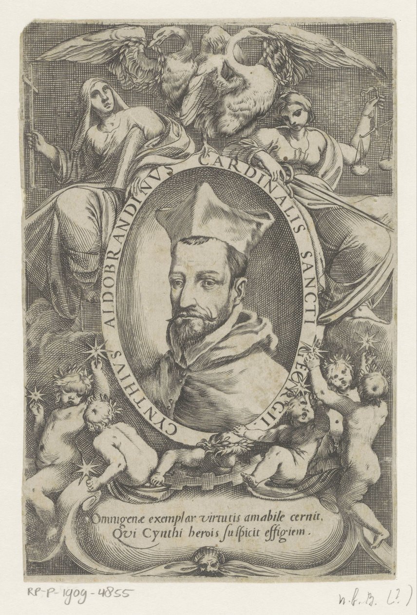 Porträt von Kardinal Cinzio Aldobrandini von Agostino Carracci (possibly)