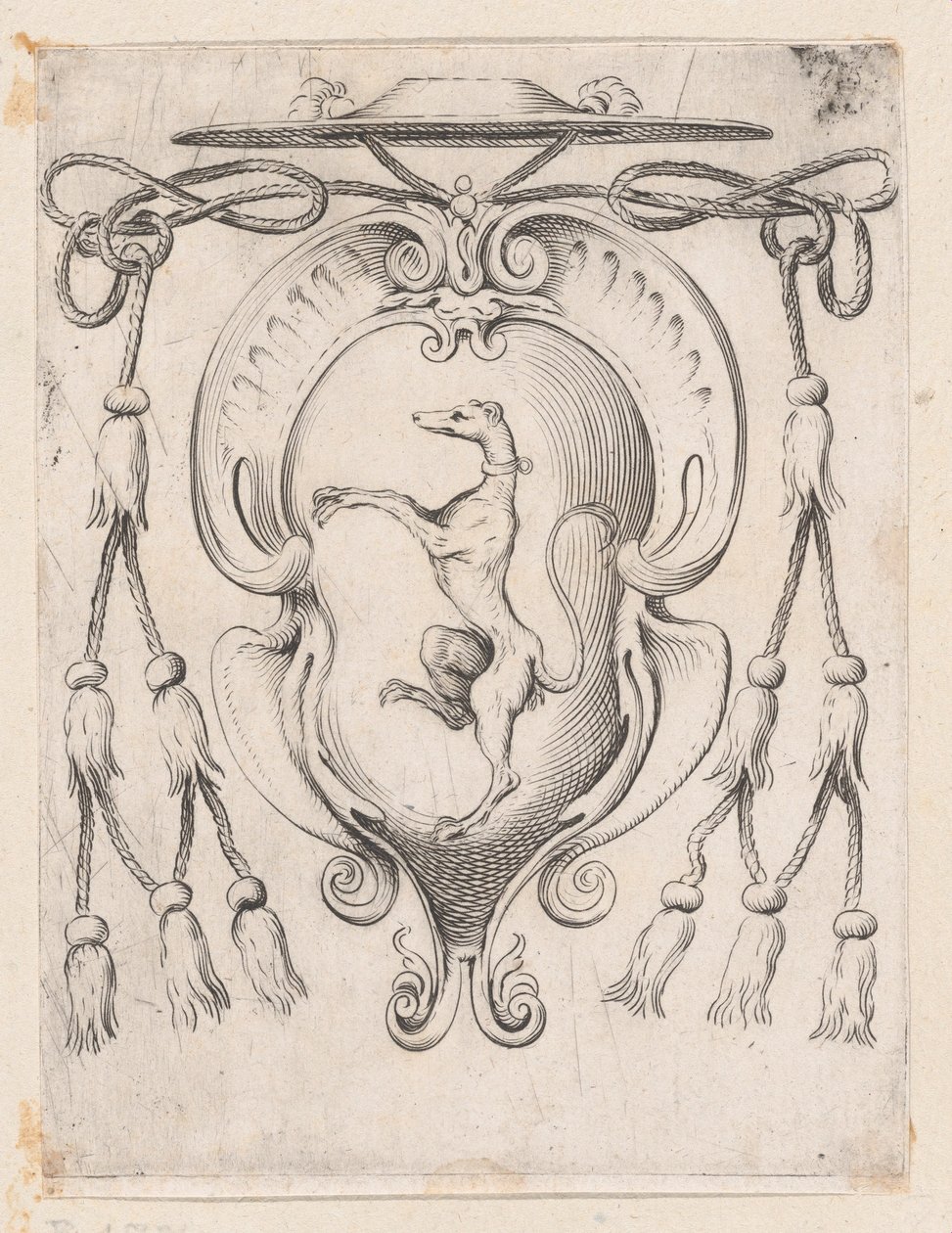 Wappen eines Kardinals der Familie Sampieri von Agostino Carracci