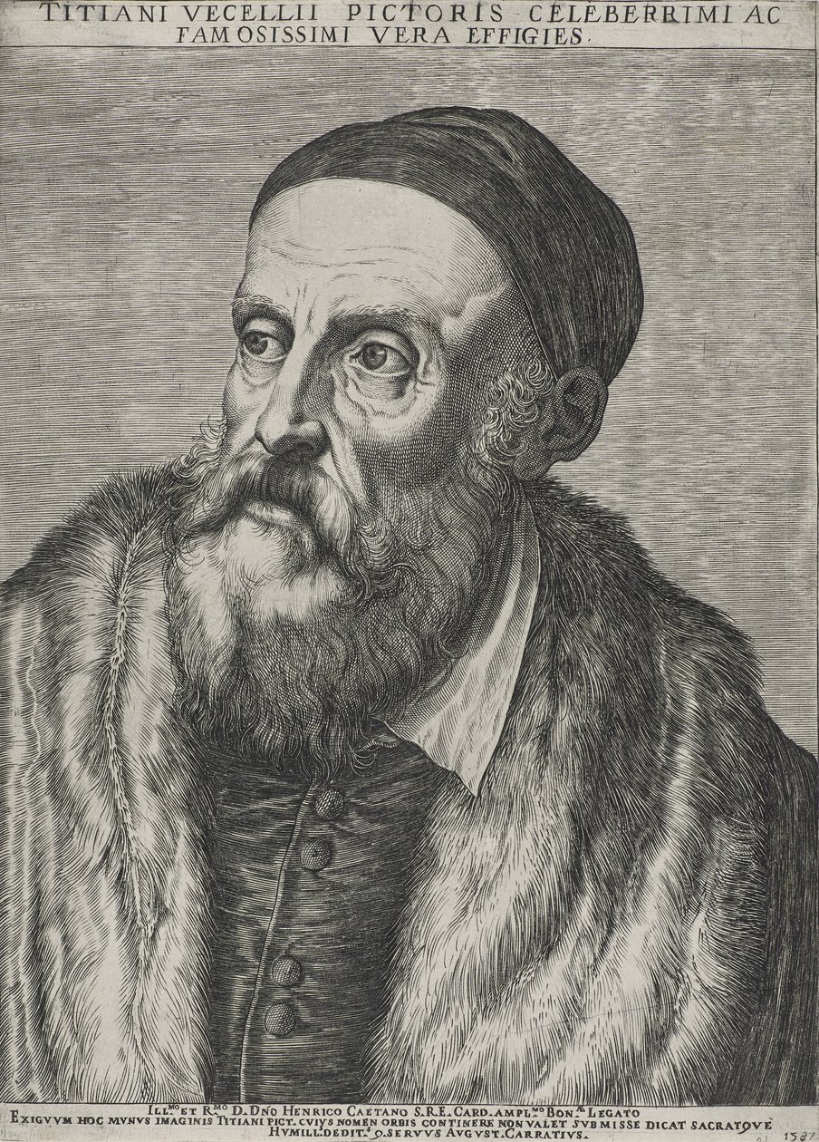 Porträt von Tizian, 1587 von Agostino Carracci