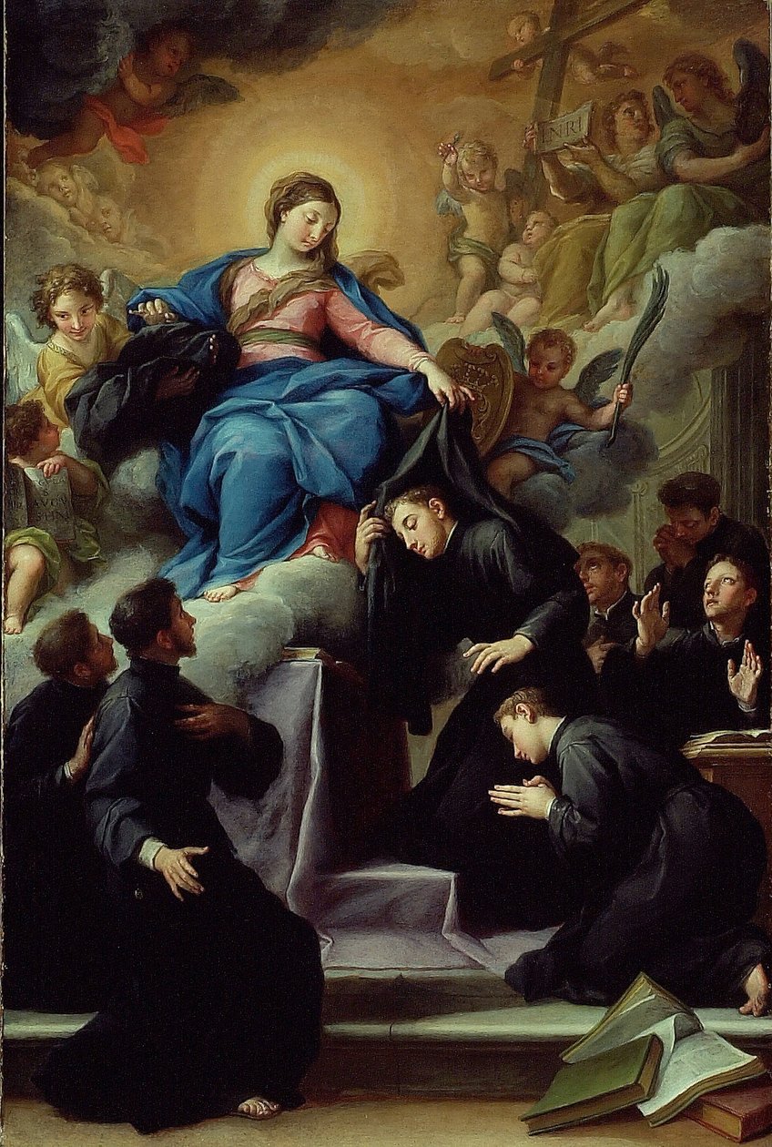 Die Madonna mit den sieben Gründern des Servitenordens, ca. 1728 von Agostino Masucci