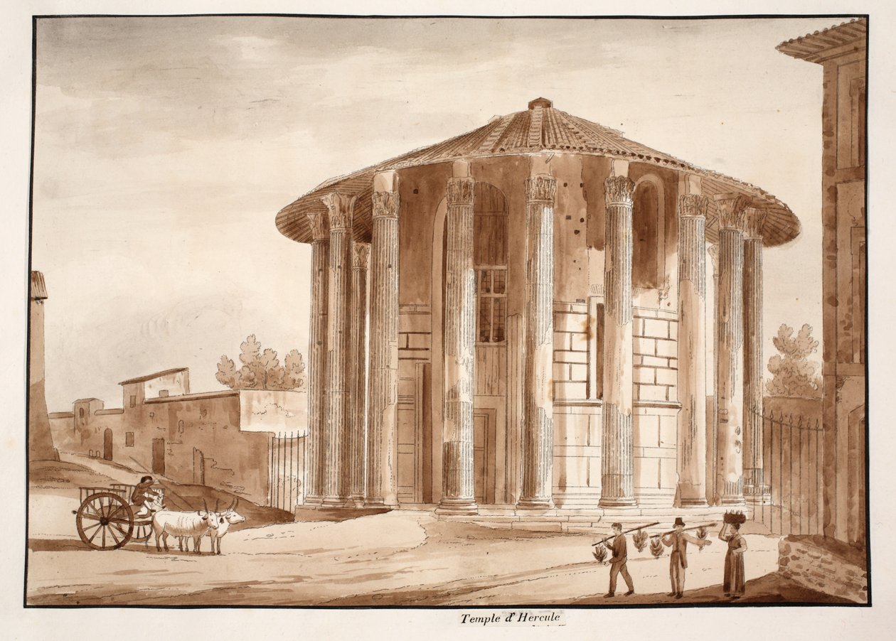 Der Tempel des Hercules Victor, 1833 von Agostino Tofanelli