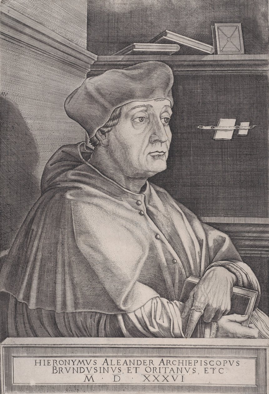 Der Erzbischof von Brindisi, datiert 1536 von Agostino Veneziano