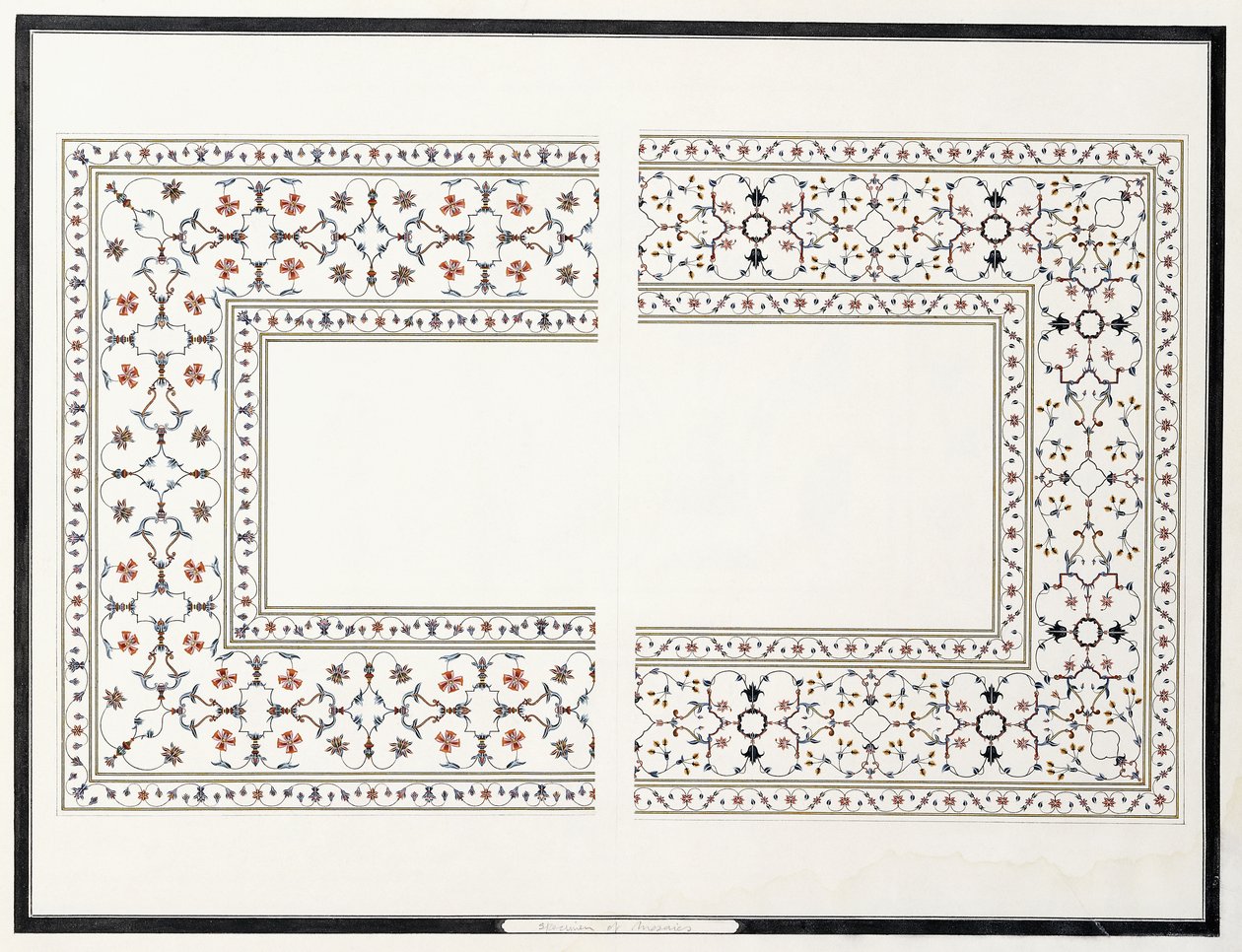 Mosaikproben aus dem Grab des Kaisers, ca. 1815 von Agra School
