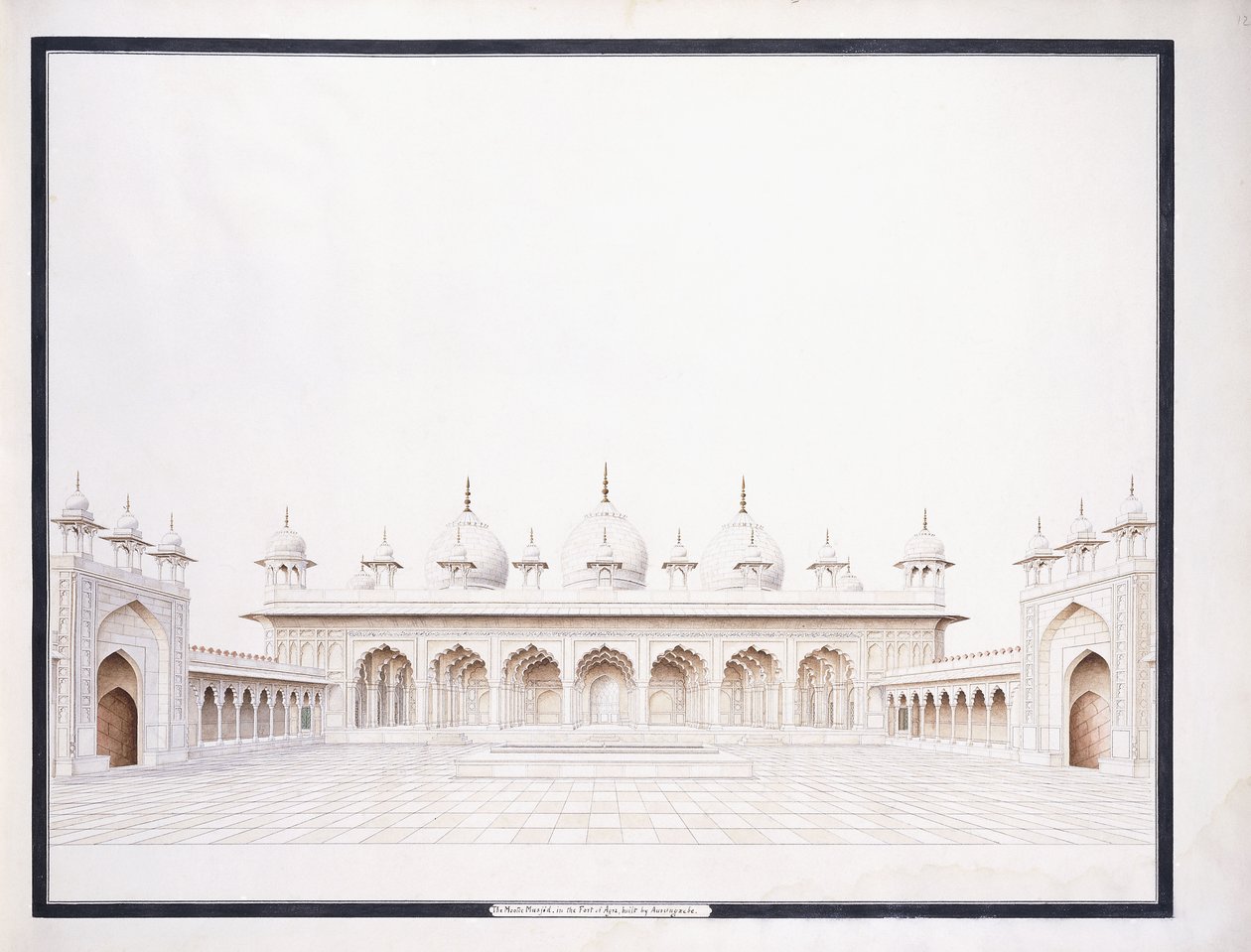 Die Moti Musjid im Fort von Agra, ca. 1815 von Agra School