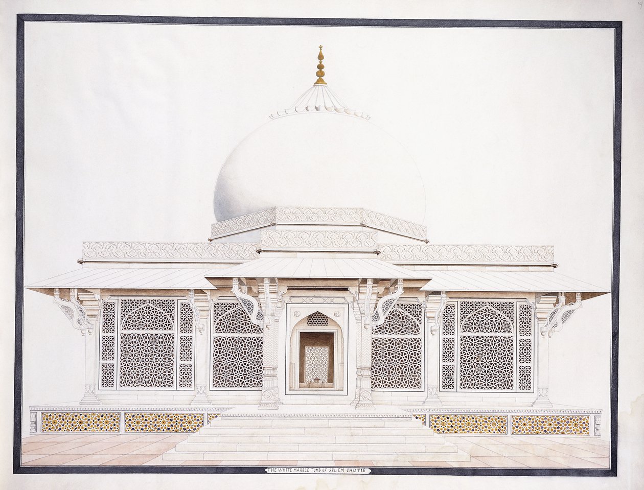 Das weiße Marmormausoleum von Seliem Chistie, ca. 1815 von Agra School