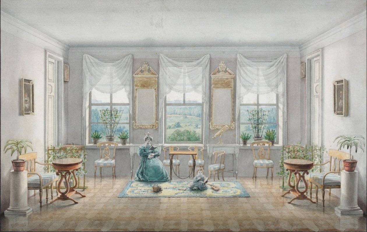 Das Wohnzimmer im Herrenhaus Gorki von Agrafena Dmitrievna Blagovo
