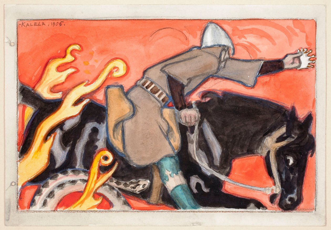 Der Ritter und der Schlangenkönig von Akseli Gallen-Kallela