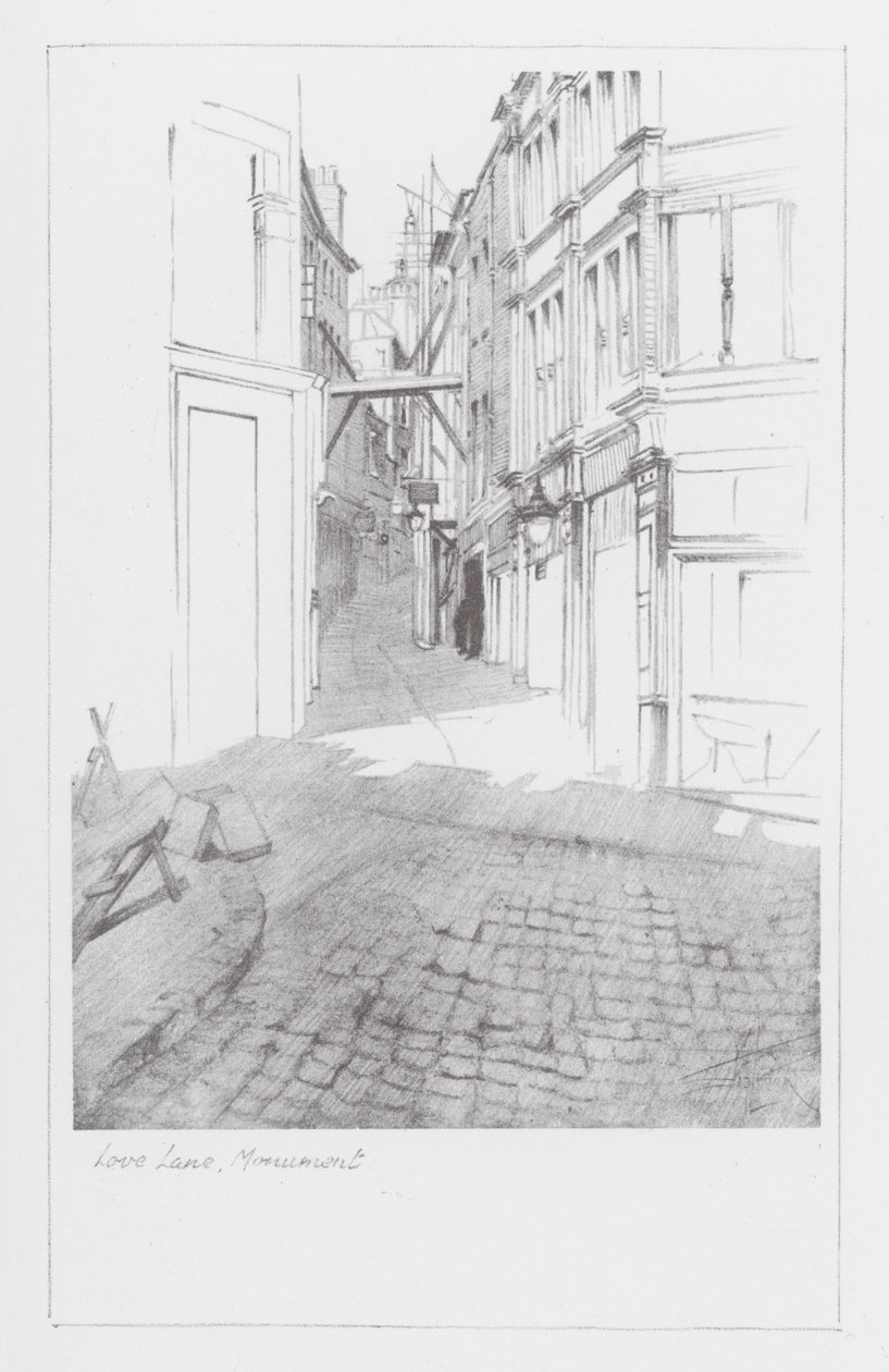 Londoner Gassen: Love Lane, Monument von Alan Stapleton