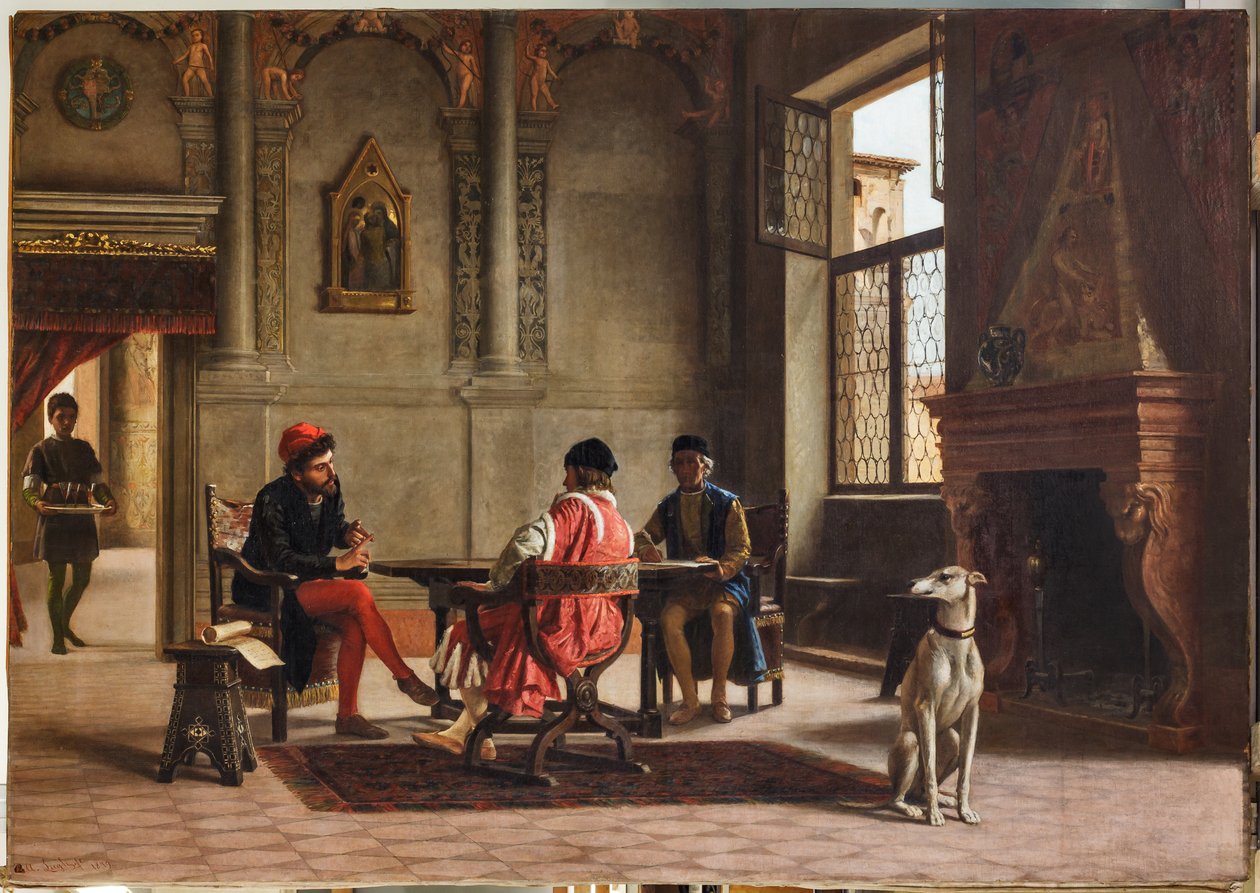 Ludovico Ariosto als Botschafter trifft Alberto Pio von Albano Lugli