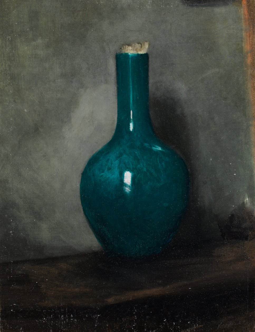 Blauer Vase auf grauem Hintergrund, ca. 1885 von Albert de Belleroche
