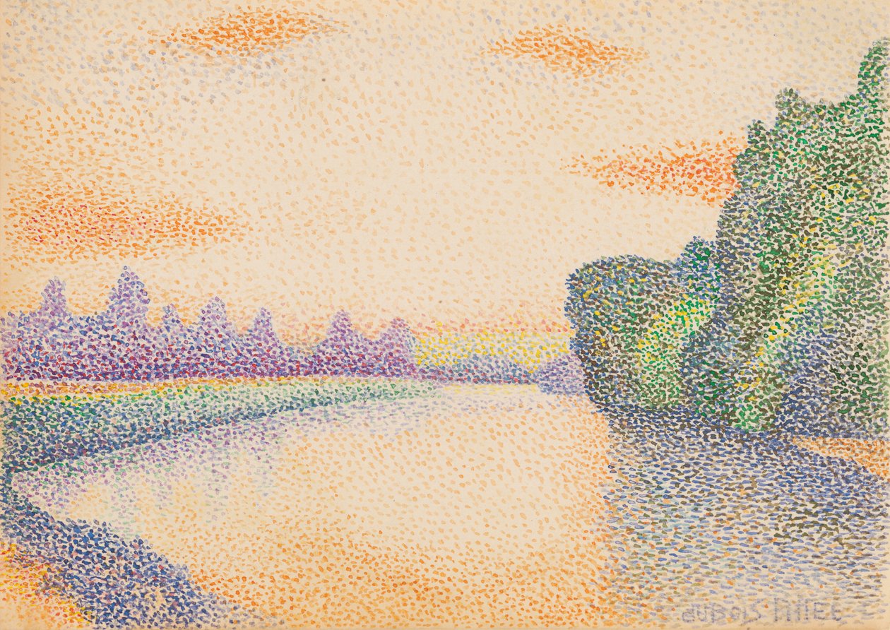 Die Ufer der Marne bei Morgengrauen von Albert Dubois Pillet