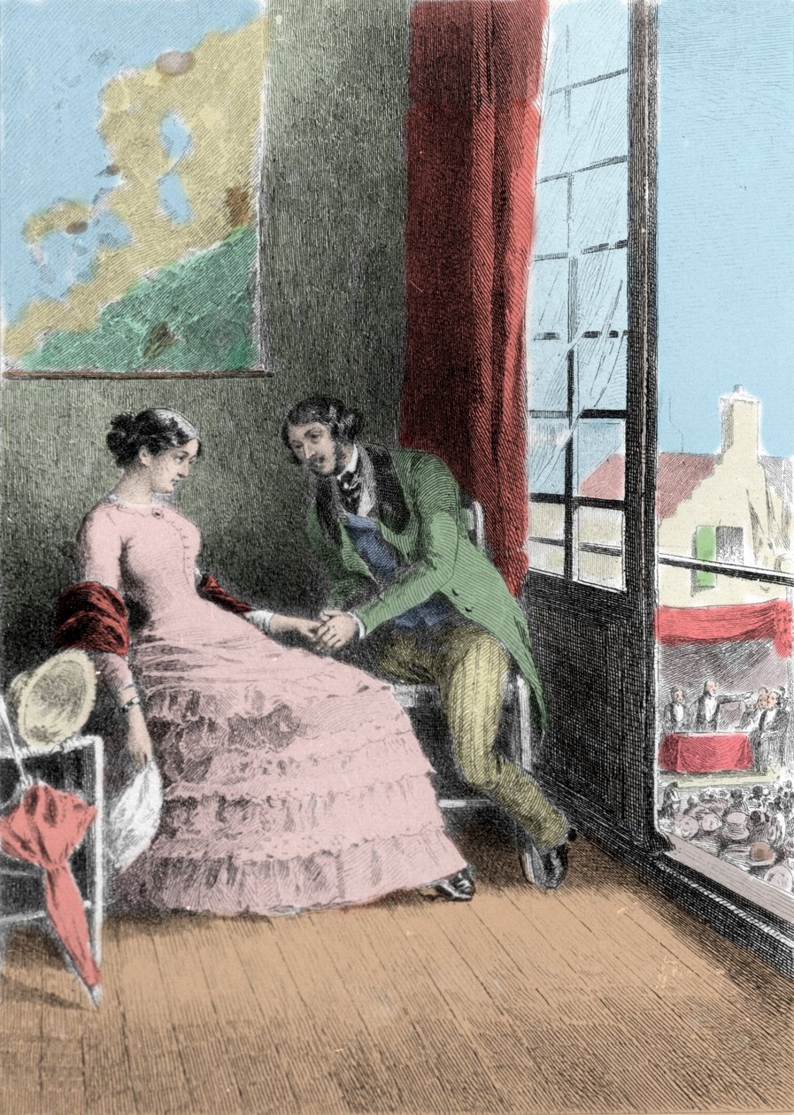 Illustration des Romans „Madame Bovary“ von Gustave Flaubert (1821-1880). Illustration von Albert Fourie (1854-1937) von Albert Auguste Fourie