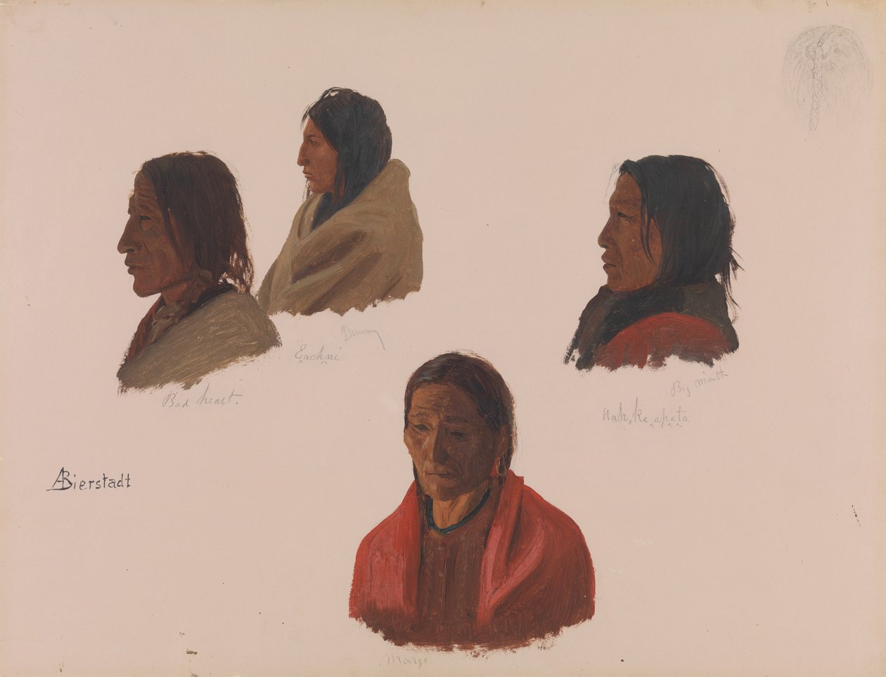 Studien von Indianerhäuptlingen gemacht in Fort Laramie, ca. 1859 von Albert Bierstadt