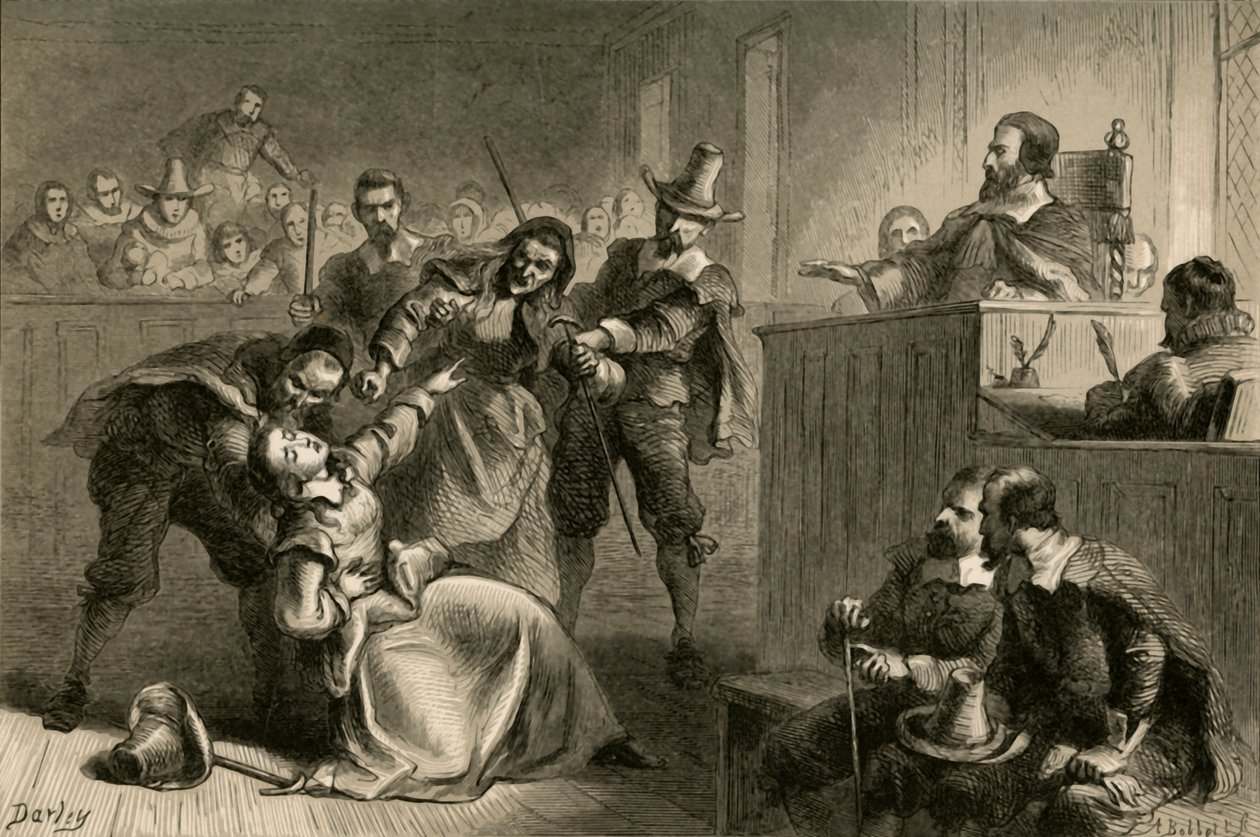 Edmund Cheesemans Frau vor Gouverneur Berkeley, 1877 von Albert Bobbett