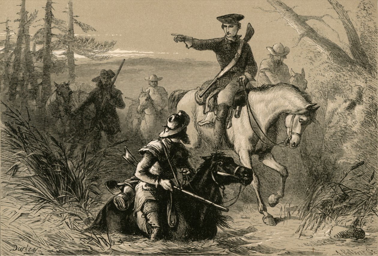 Major Washington auf seiner Mission zum französischen Kommandanten, 1877 von Albert Bobbett