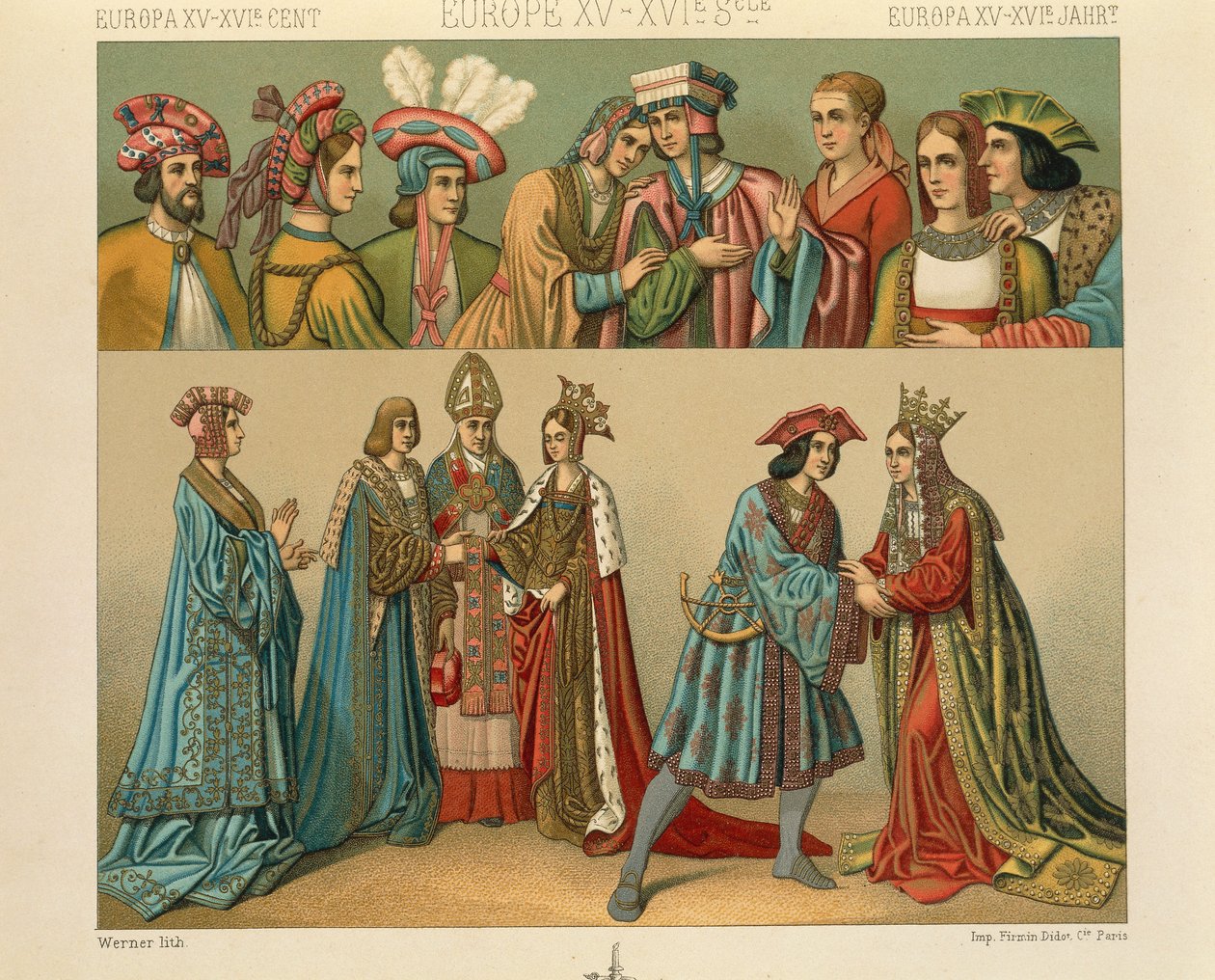 "Le Costume Historique" (Die vollständige Kostümgeschichte) von Auguste Racinet, Band IV von Albert Charles August Racinet
