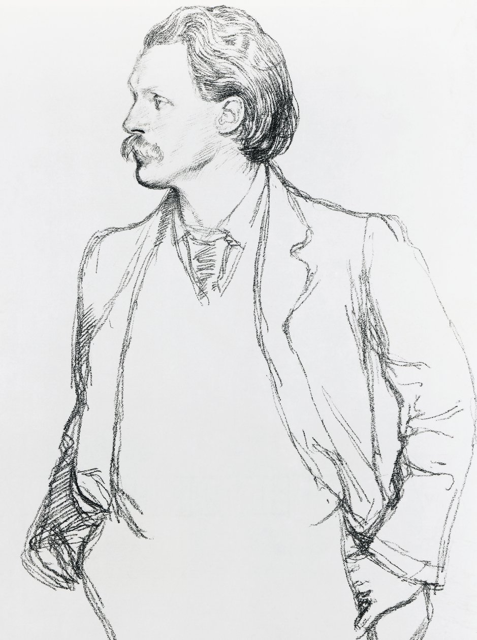 Porträt von George Gissing, englischer Romanautor von Albert Daniel Rutherston