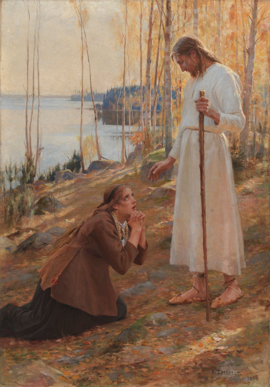 Christus und Maria Magdalena, eine finnische Legende von Albert Edelfelt
