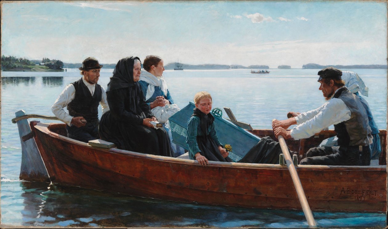 Das Kindersargtragen (Ein Kinderbegräbnis) von Albert Edelfelt