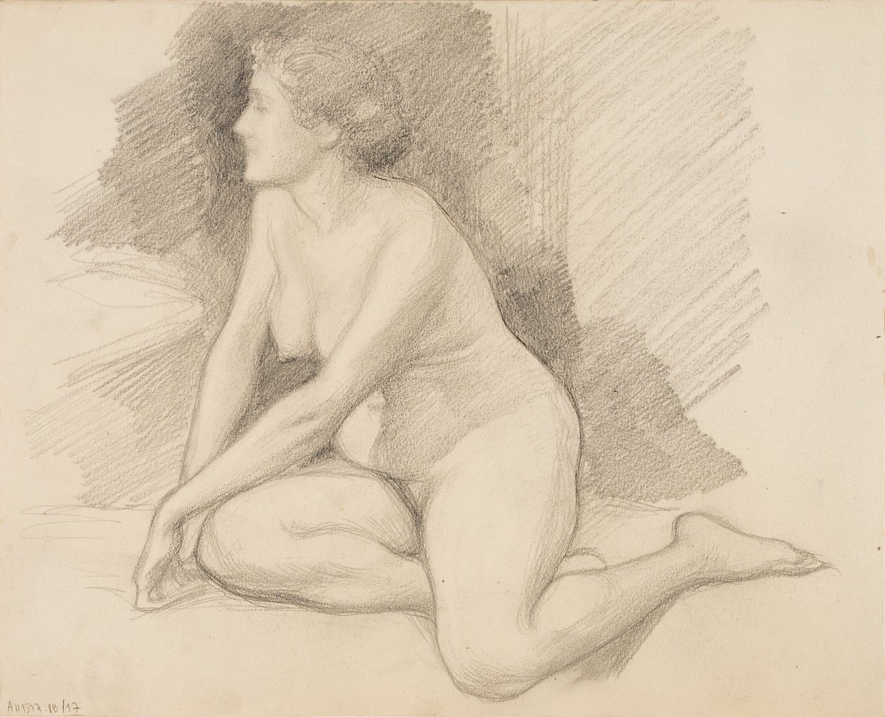 Sitzender Akt von Albert Edelfelt