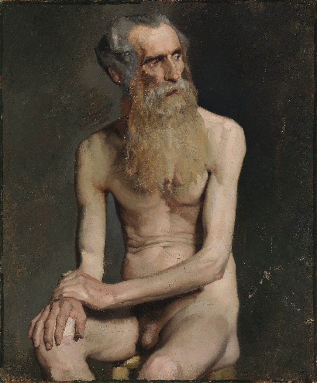 Sitzender alter Mann, Akademiestudie von Albert Edelfelt
