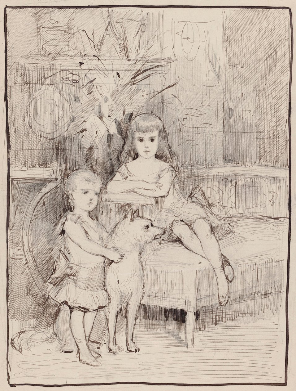 Porträtstudie für Michael und Xenia, Kinder von Zar Alexander III von Albert Edelfelt