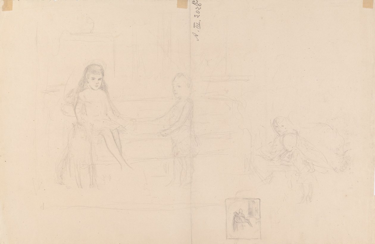 Skizze für Michael und Xenia, Kinder von Zar Alexander III von Albert Edelfelt