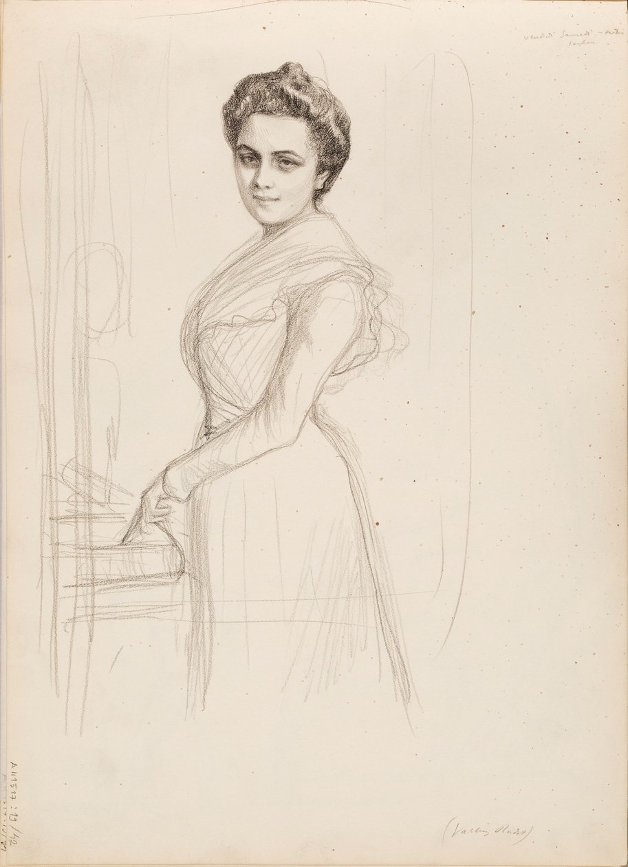 Camille Vallery-Radot, Skizze für ein Porträt von Albert Edelfelt