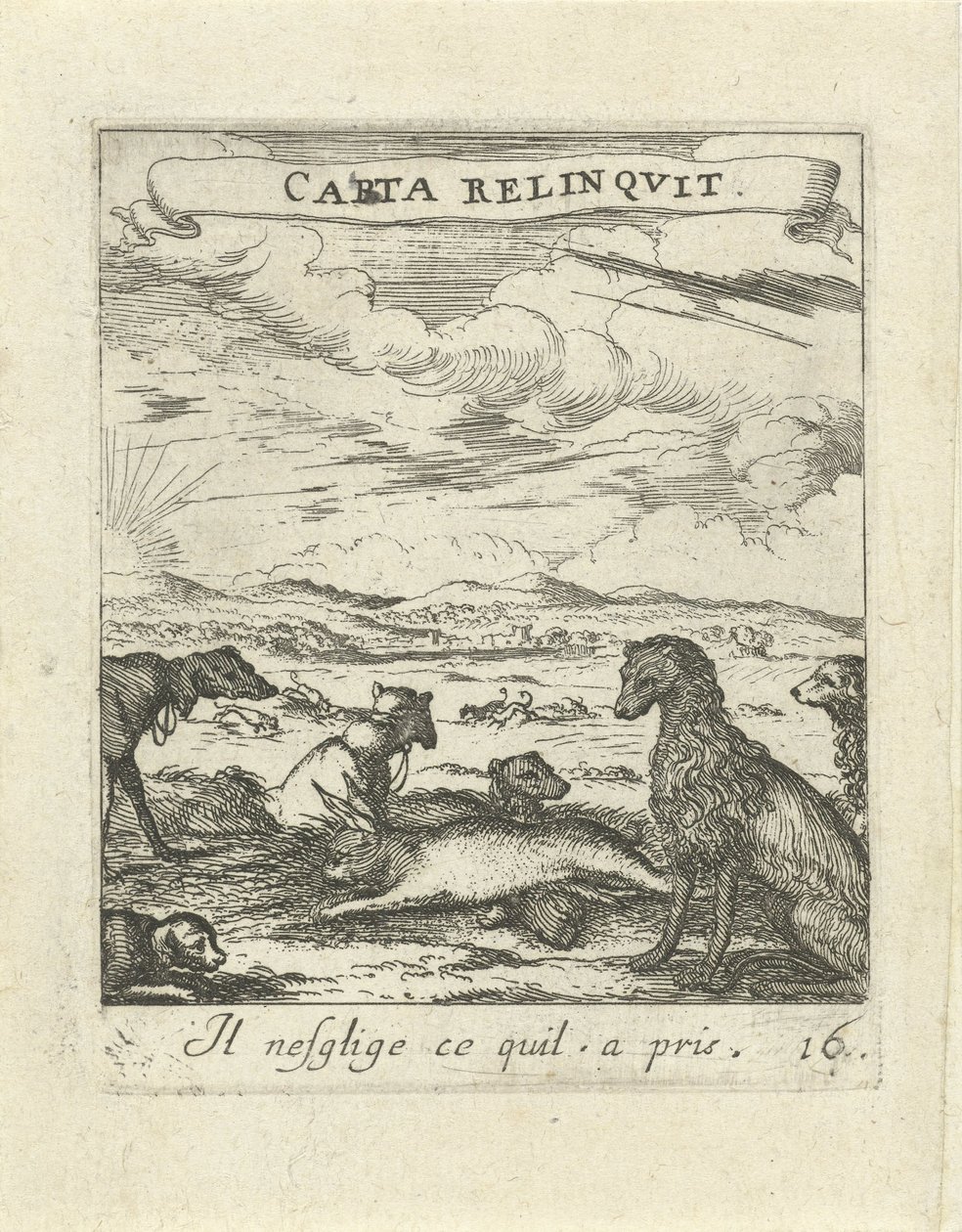Landschaft mit Hunden von Albert Flamen