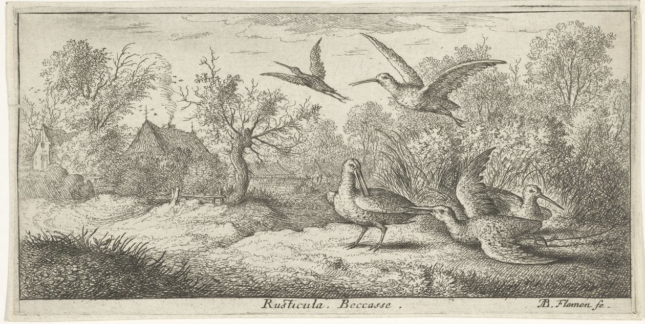 Landschaft mit Waldschnepfen von Albert Flamen