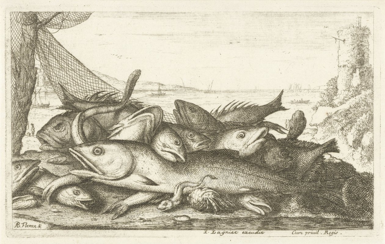 Fischfang mit Einsiedlerkrebs von Albert Flamen
